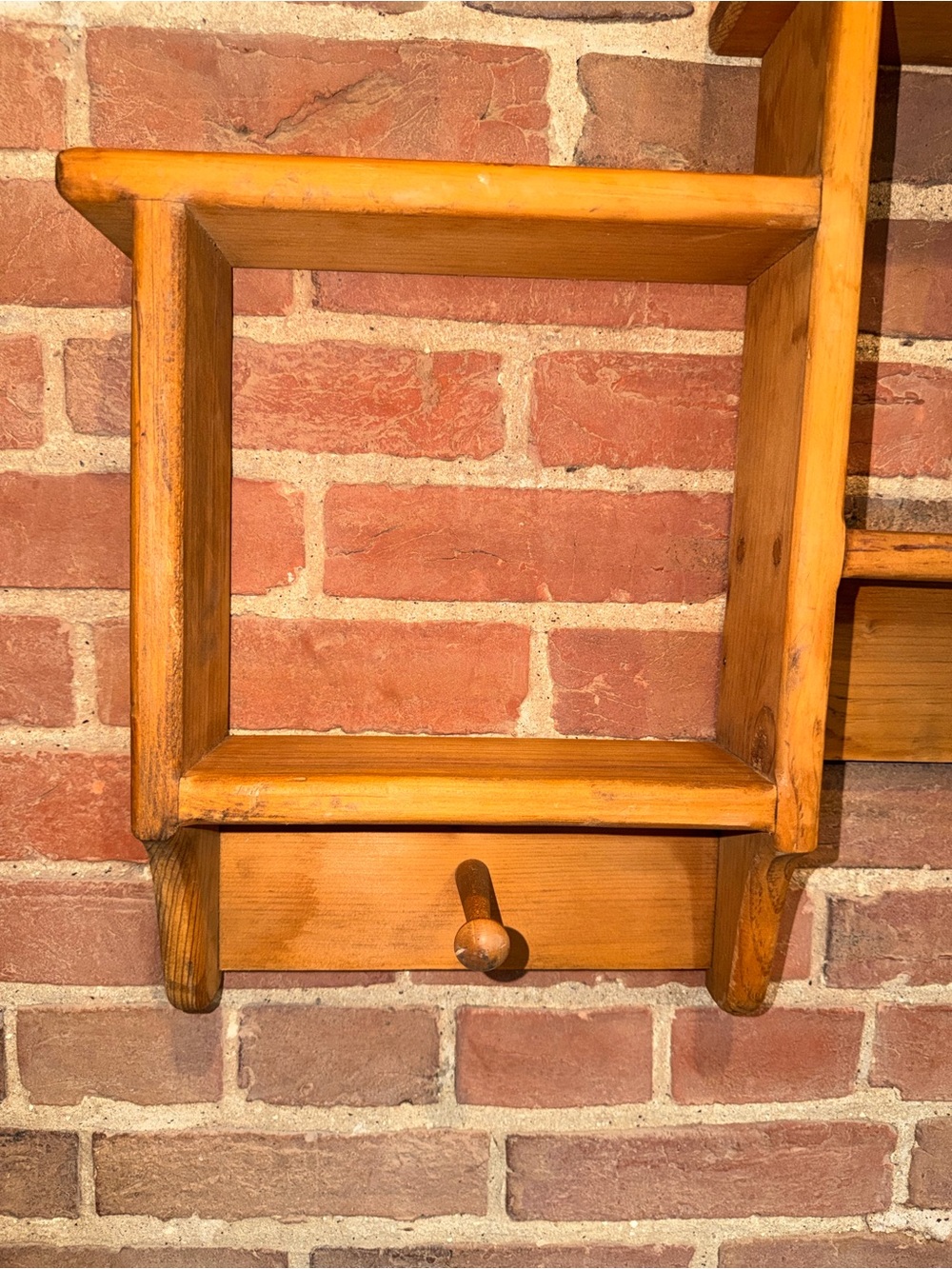 3 Tier Wood Wall Shelves Curio Shadow Box Display Hooks Trinket Knick Knacks - Picture 8 of 13